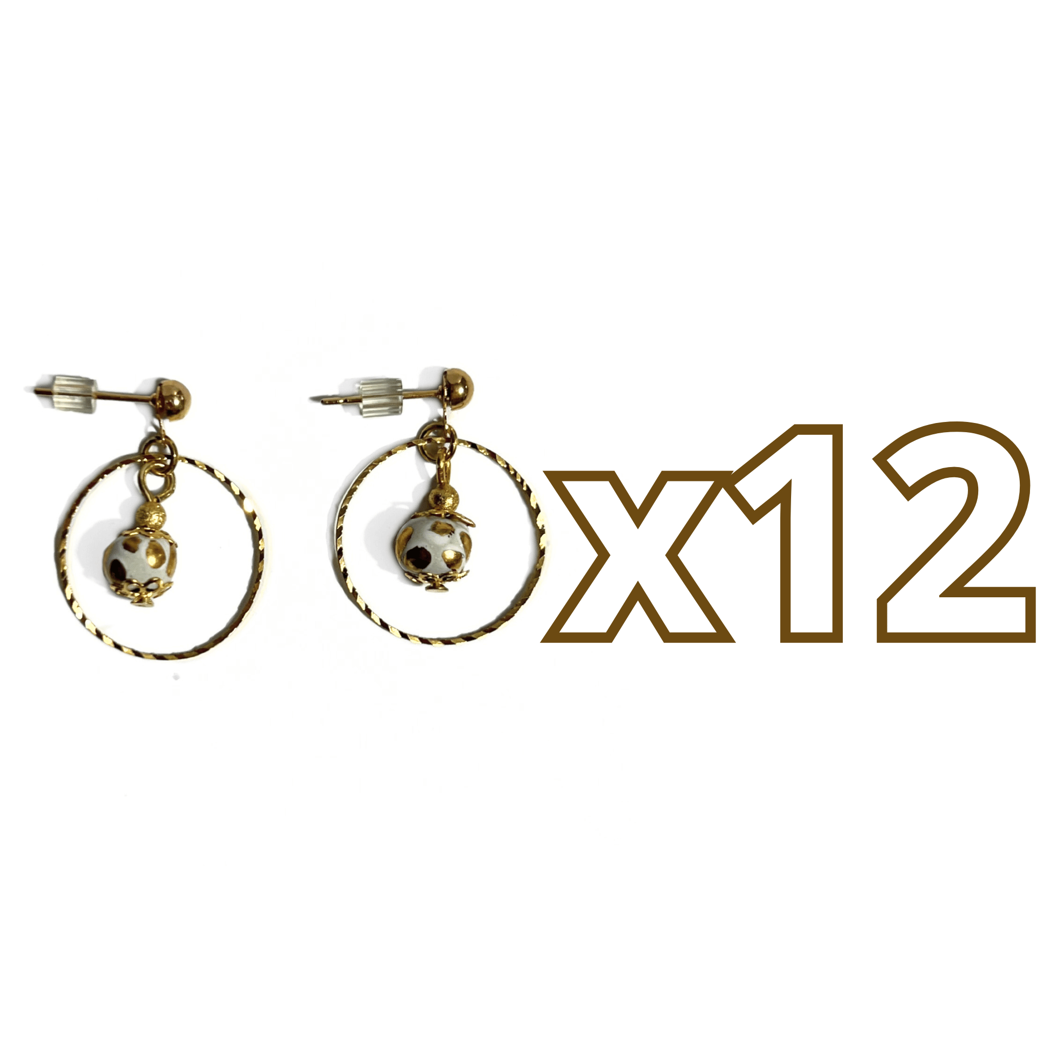 ARETES ARO ESFERA FONDO TRADICIONAL DESTELLOS DE ORO VERSION CIERRE DE PRESION