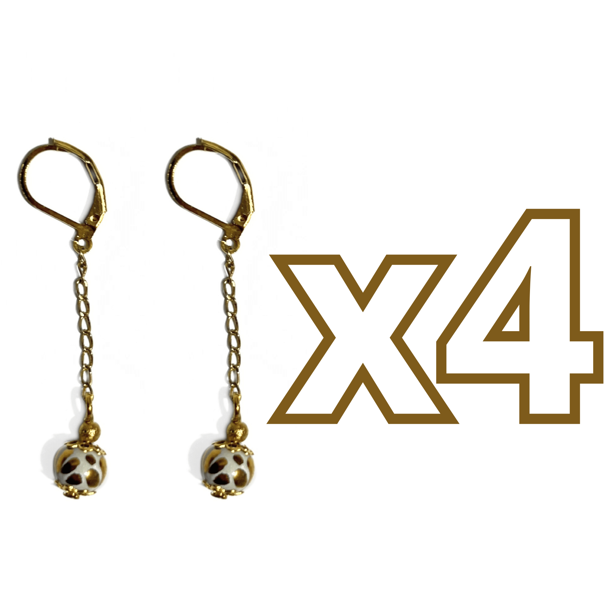 ARETES CADENITA ESFERA FONDO TRADICIONAL DESTELLOS DE ORO
