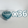 PAQUETE ALHAJERO CHICO FORMA DE CORAZON NO PERSONALIZADO FONDO TRADICIONAL MIK VERDE TURQUESA