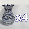 FLORERO ONDAS 25 CM FONDO TRADICIONAL CENEFA AZUL COBALTO
