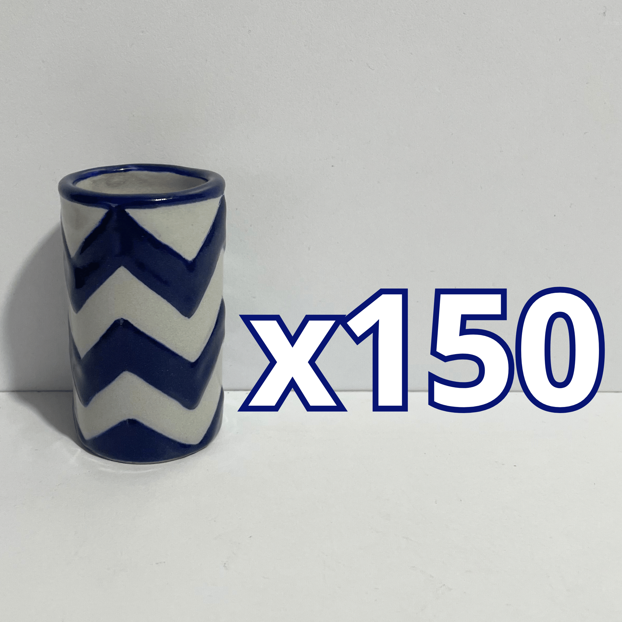 TEQUILERO NO PERSONALIZADO FONDO TRADICIONAL DECORADO ZIG ZAG AZUL COBALTO