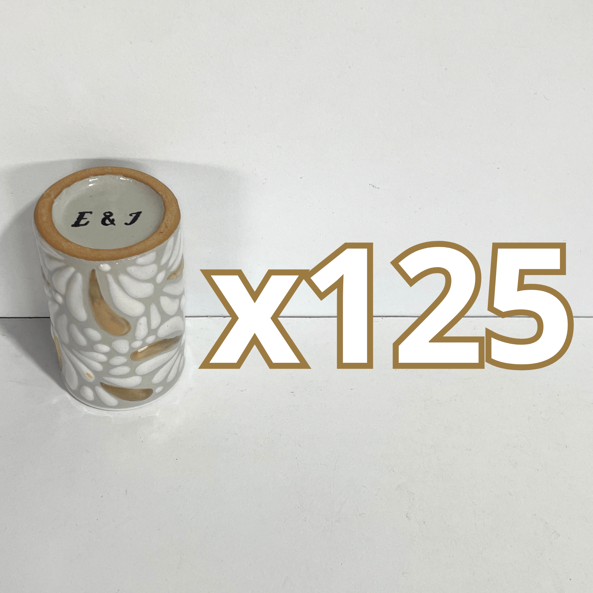 TEQUILERO DESTELLOS DE ORO PERSONALIZADO EN LA BASE FONDO TRADICIONAL MIK BLANCO INICIALES