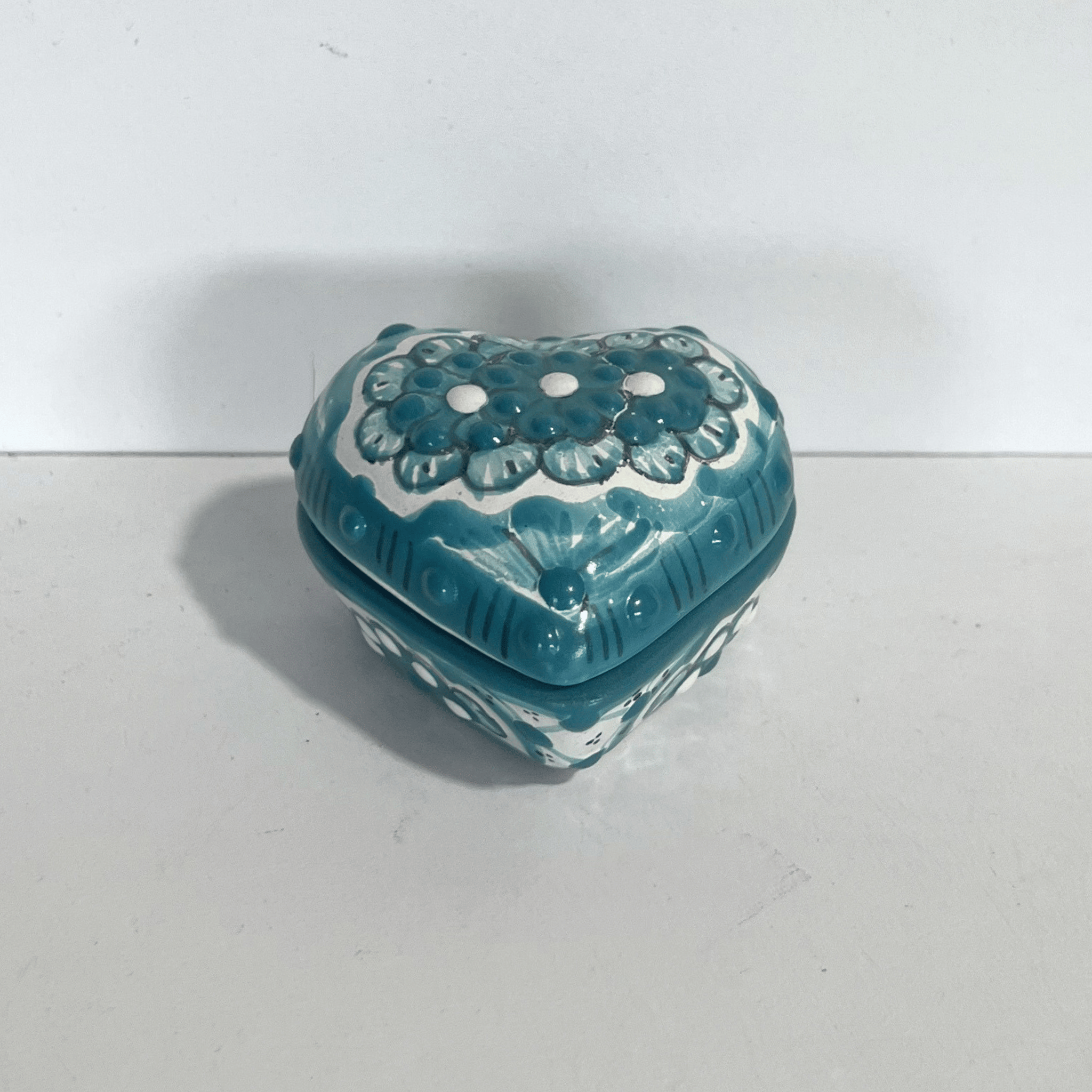 PAQUETE ALHAJERO CHICO FORMA DE CORAZON NO PERSONALIZADO FONDO TRADICIONAL MIK VERDE TURQUESA