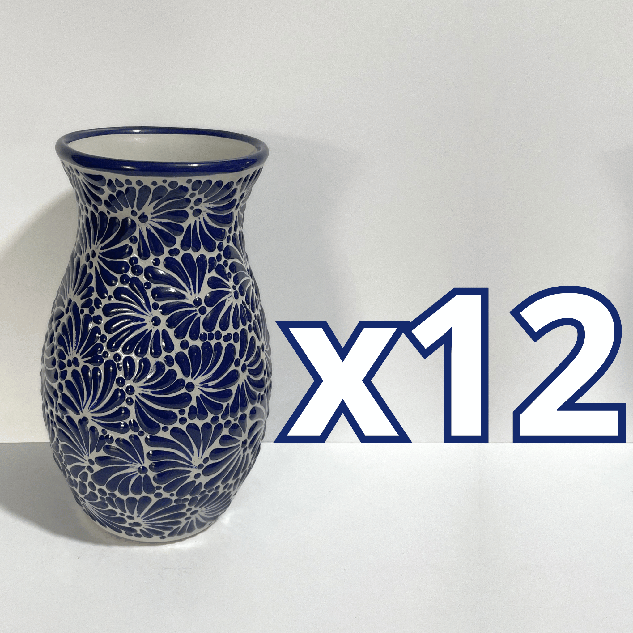 FLORERO BOLICHE 25 CM FONDO TRADICIONAL MIK AZUL COBALTO