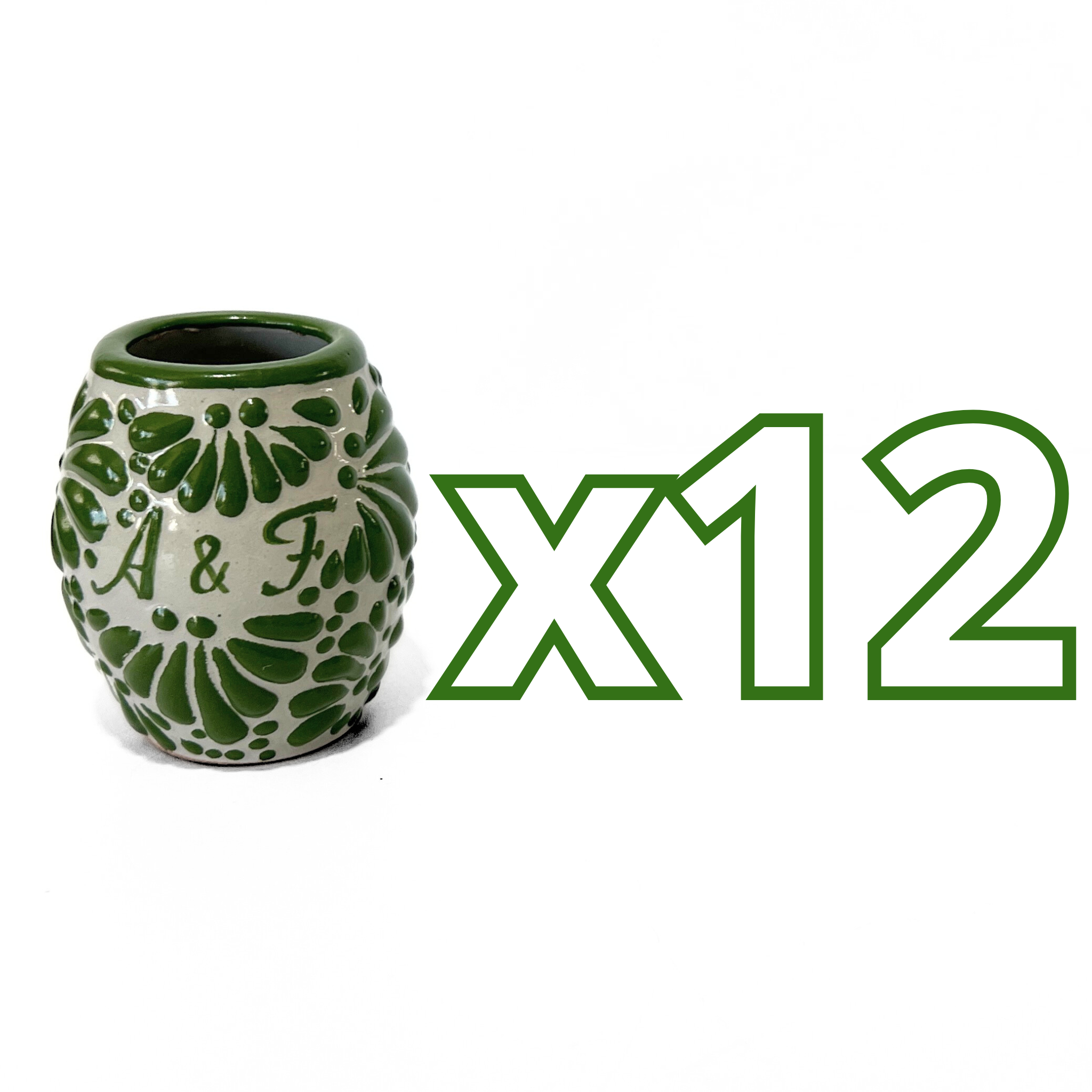 TEQUILERO BARRIL 8 CARACTERES FONDO TRADICIONAL MIK VERDE BANDERA INICIALES