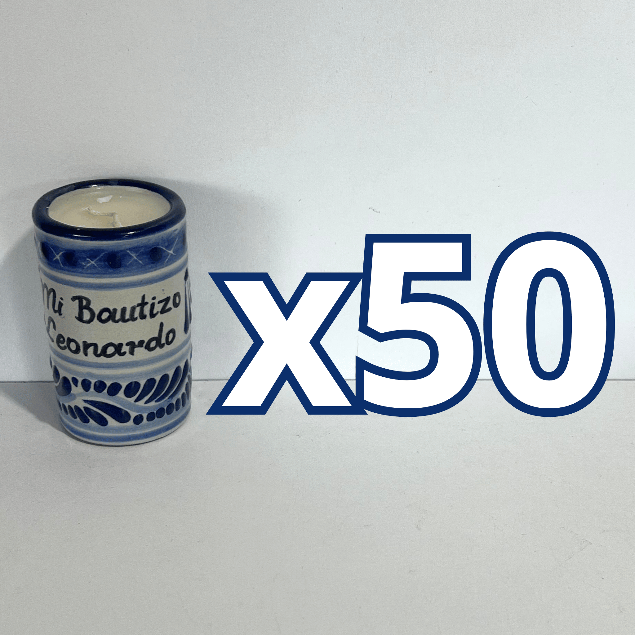 TEQUIVELA PERSONALIZADA FONDO TRADICIONAL CENEFA AZUL COBALTO MI BAUTIZO