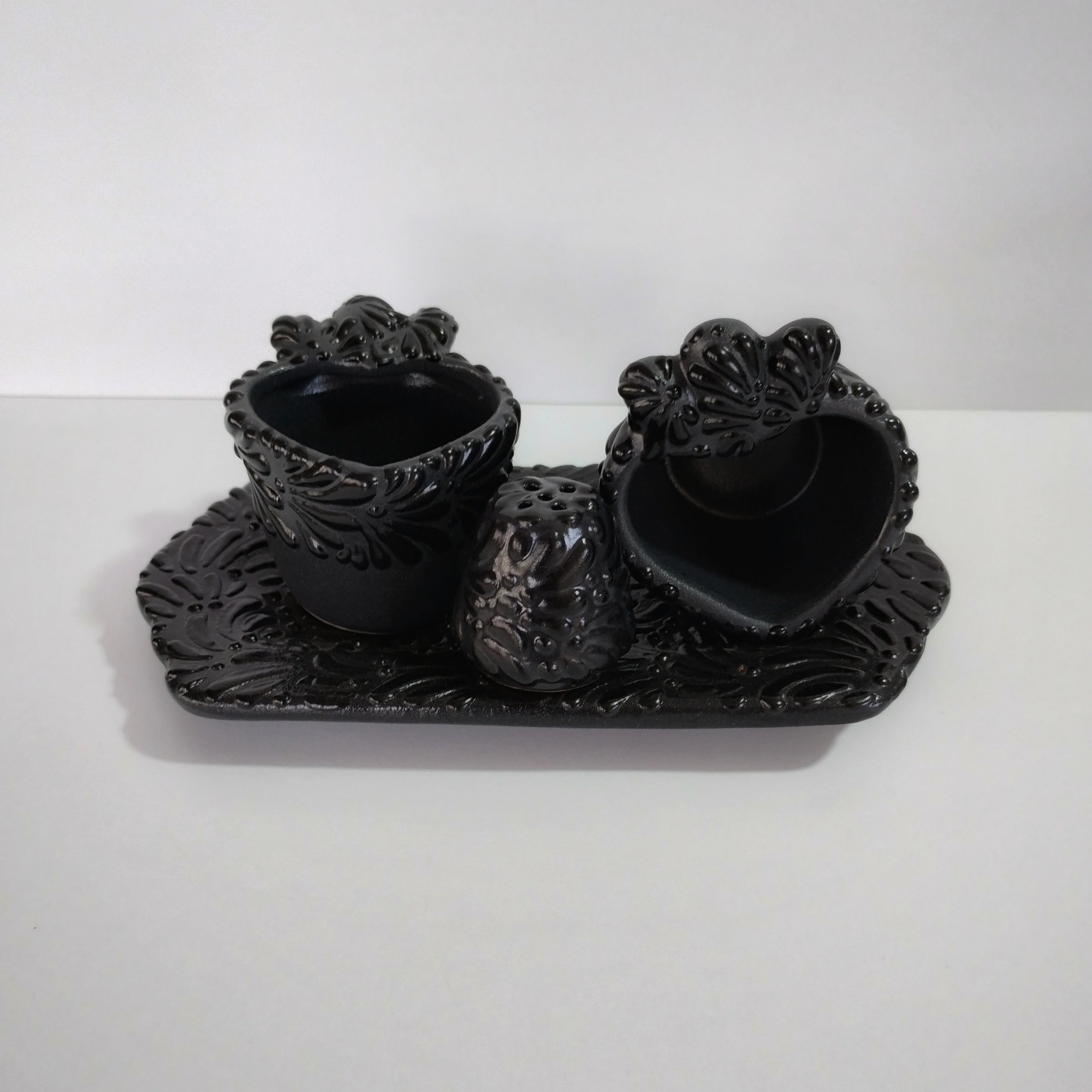 SET MEZCALERO CORAZON 4 PIEZAS SUPER BLACK MIK