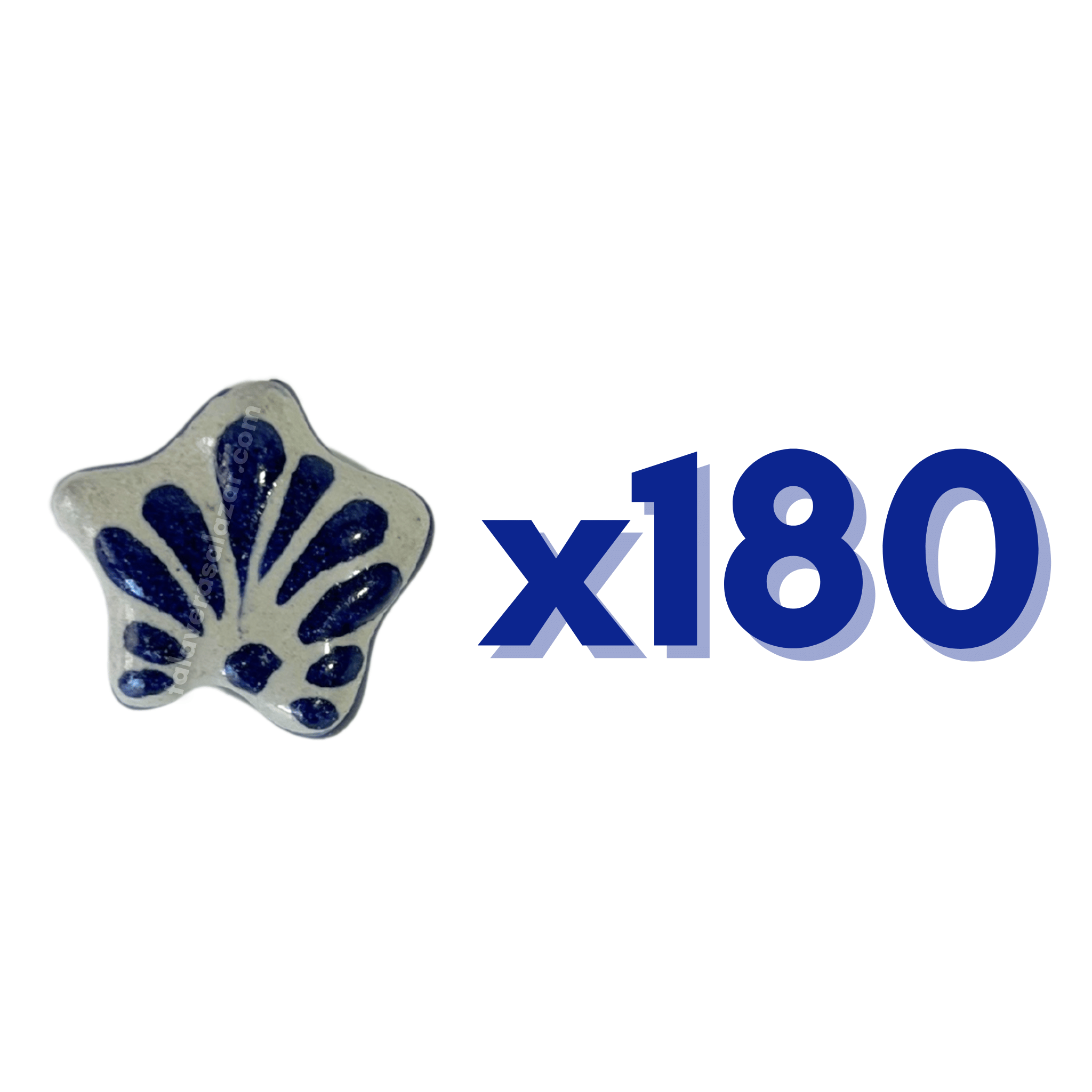 ESTRELLA 5 PICOS 1.7 CM FONDO TRADICIONAL DECORADO AZUL COBALTO