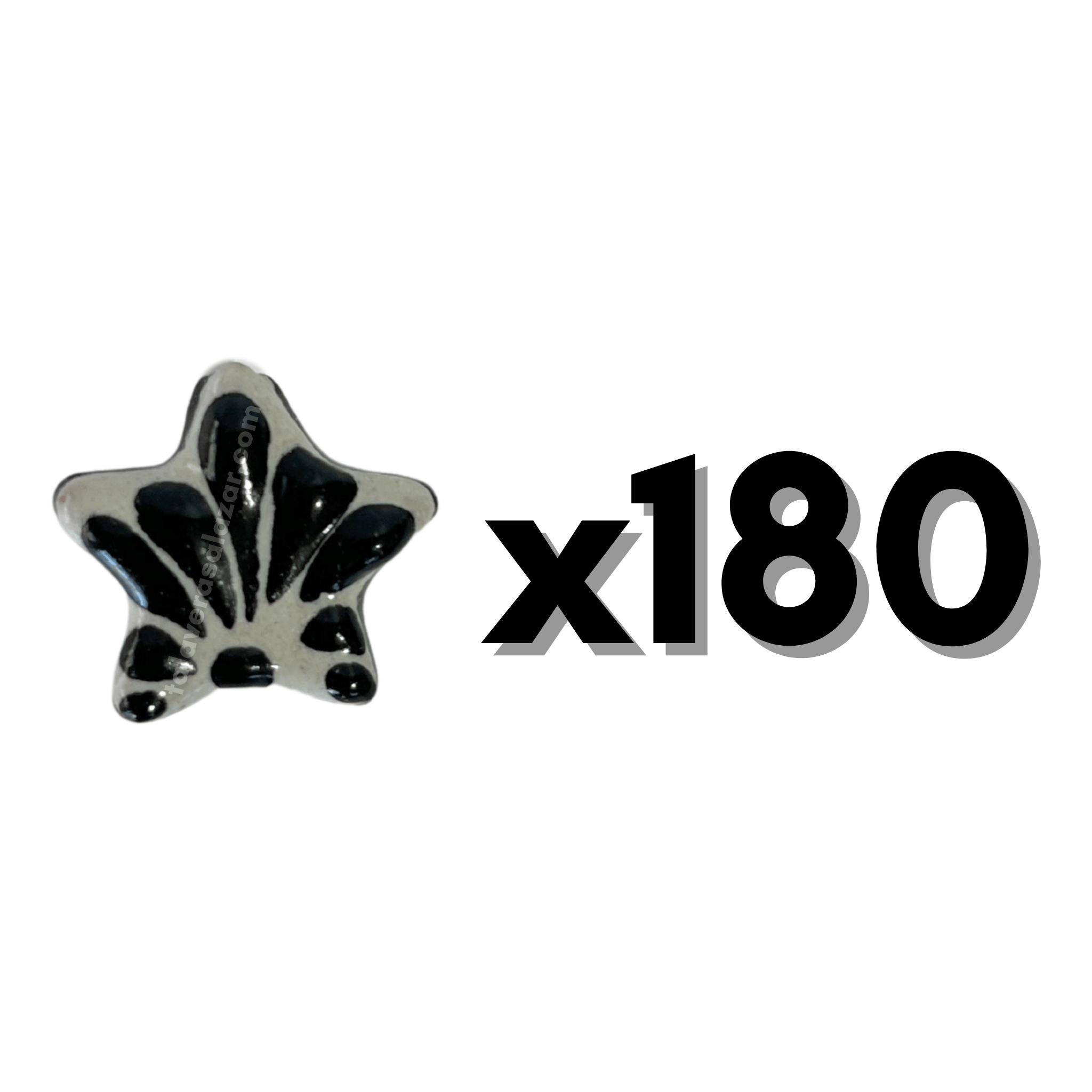 ESTRELLA 5 PICOS 1.7 CM FONDO TRADICIONAL DECORADO NEGRO