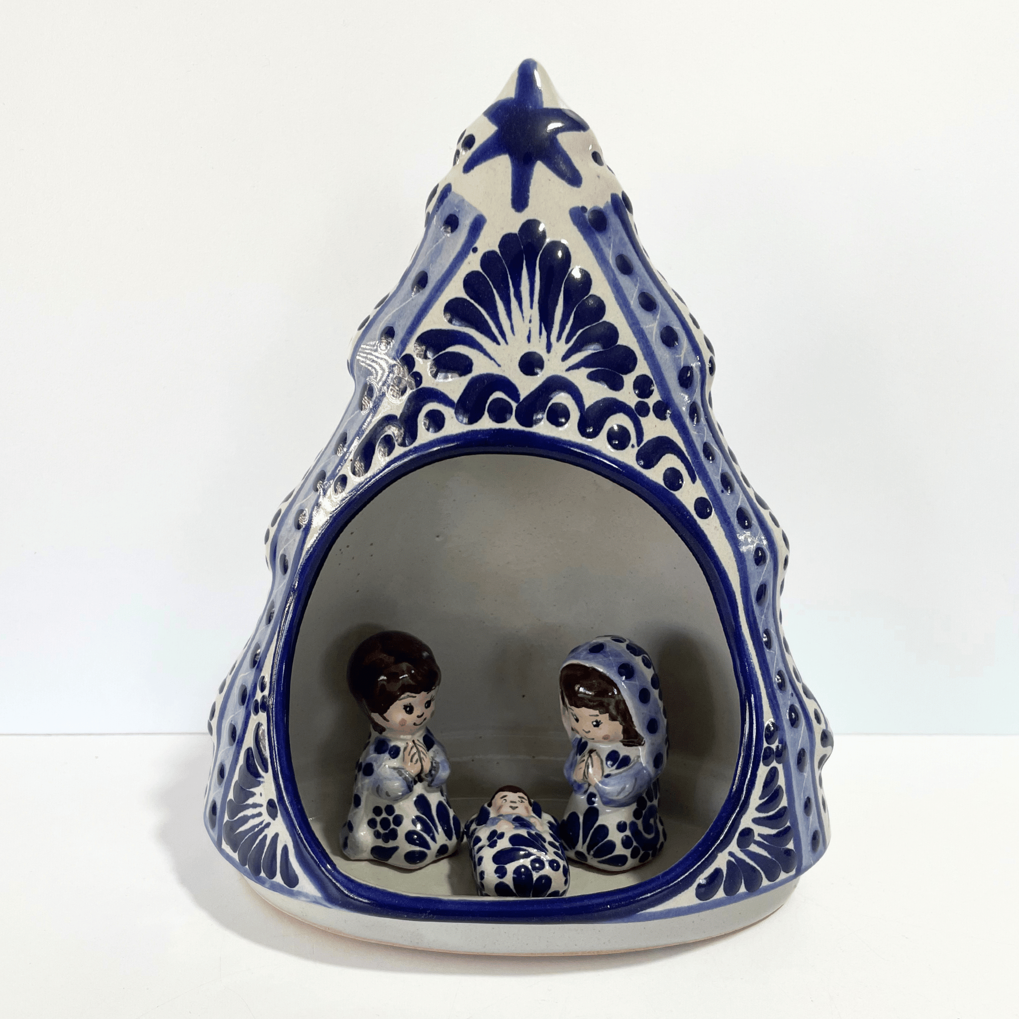 NACIMIENTO ARBOLITO FONDO TRADICIONAL CENEFA AZUL COBALTO
