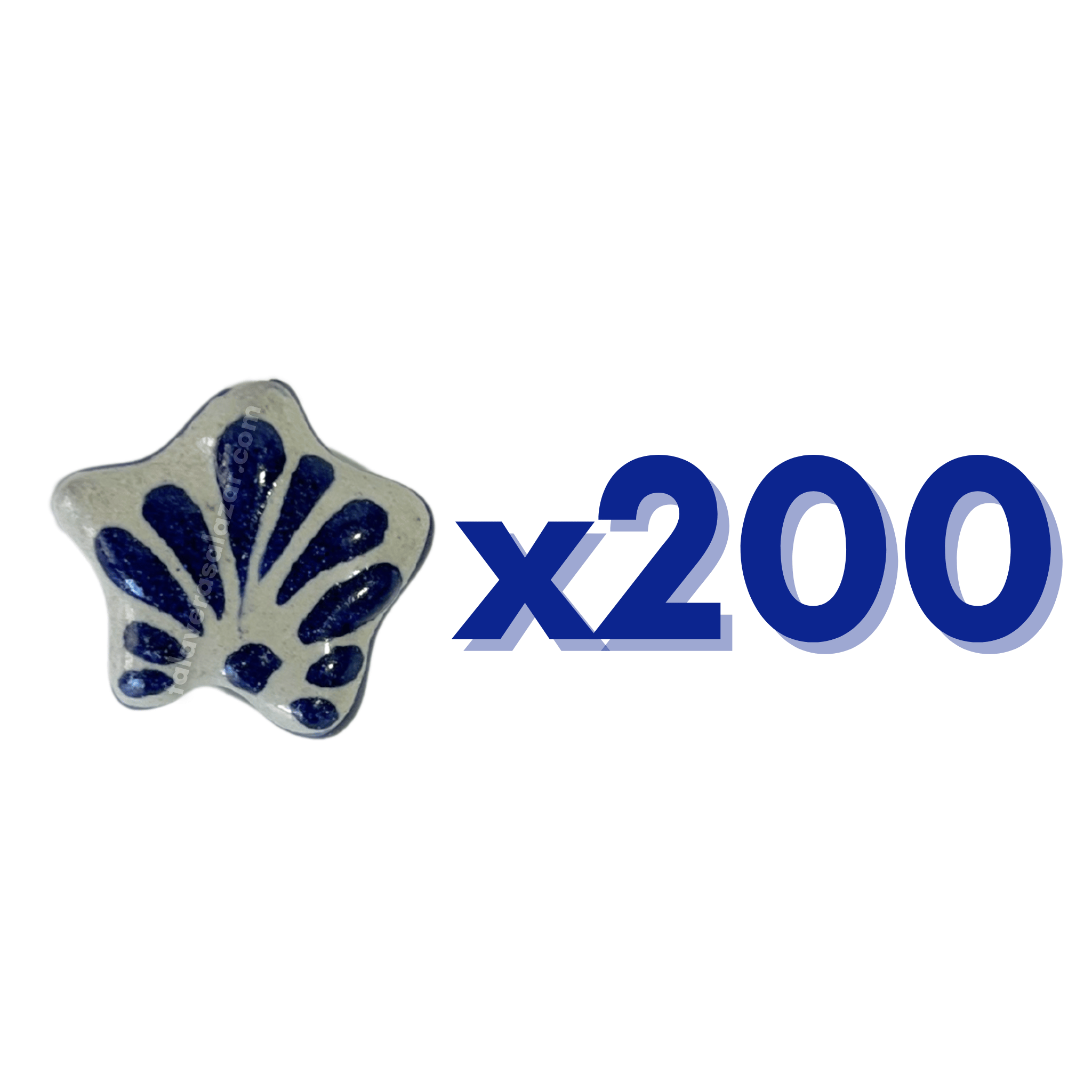 ESTRELLA 5 PICOS 1.7 CM FONDO TRADICIONAL DECORADO AZUL COBALTO