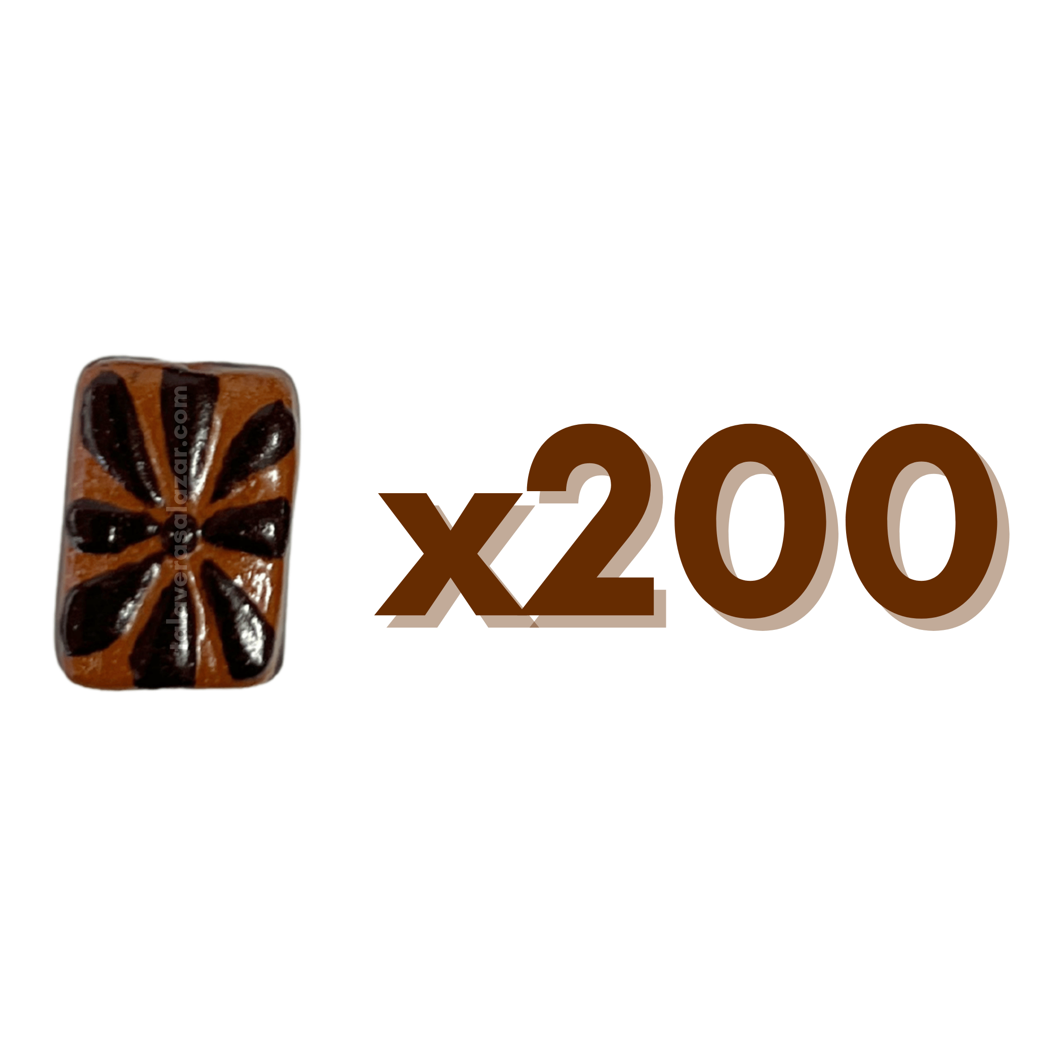 RECTANGULO PLANO 2 CM X 1.5 CM FONDO CAFE DECORADO CAFE CHOCOLATE