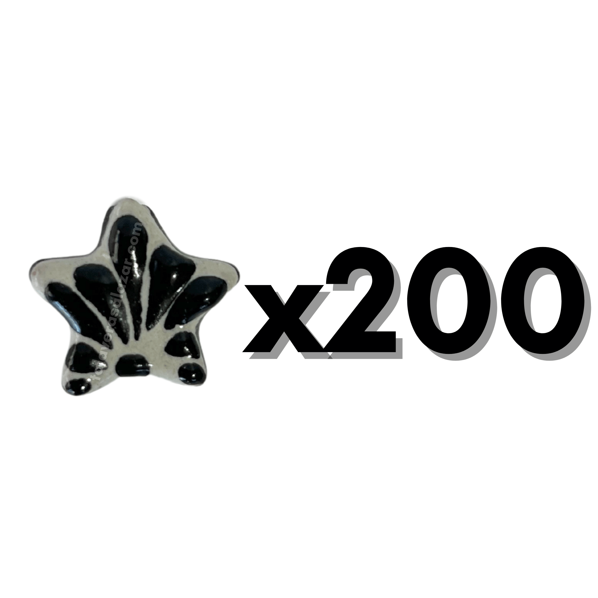 ESTRELLA 5 PICOS 1.7 CM FONDO TRADICIONAL DECORADO NEGRO