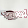 TAZA CHOCOLATERA GRANDE FONDO ROSA CENEFA BLANCO