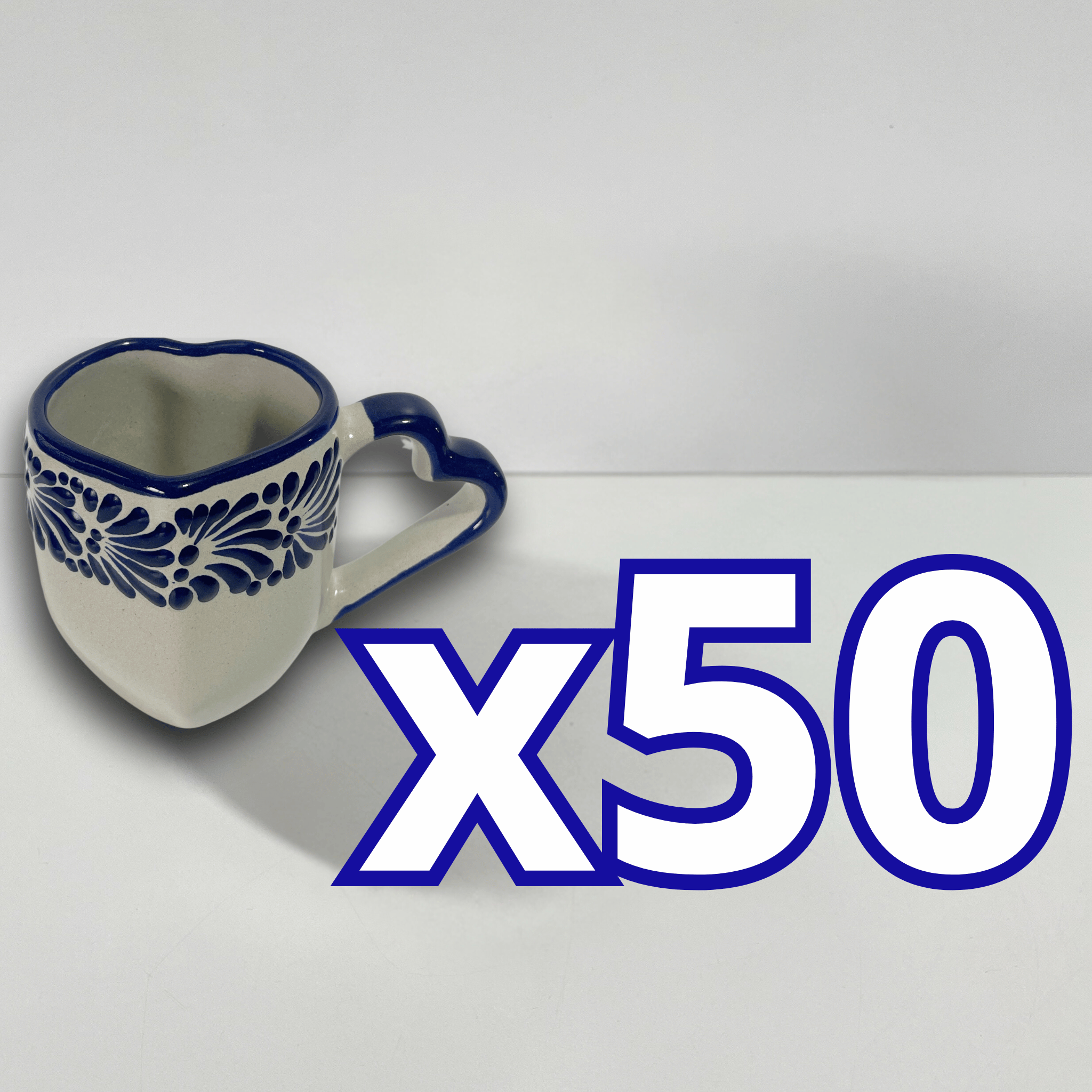 PAQUETE TAZAS CORAZON CON ASA DE CORAZON FONDO TRADICIONAL CENEFA MIK AZUL COBALTO