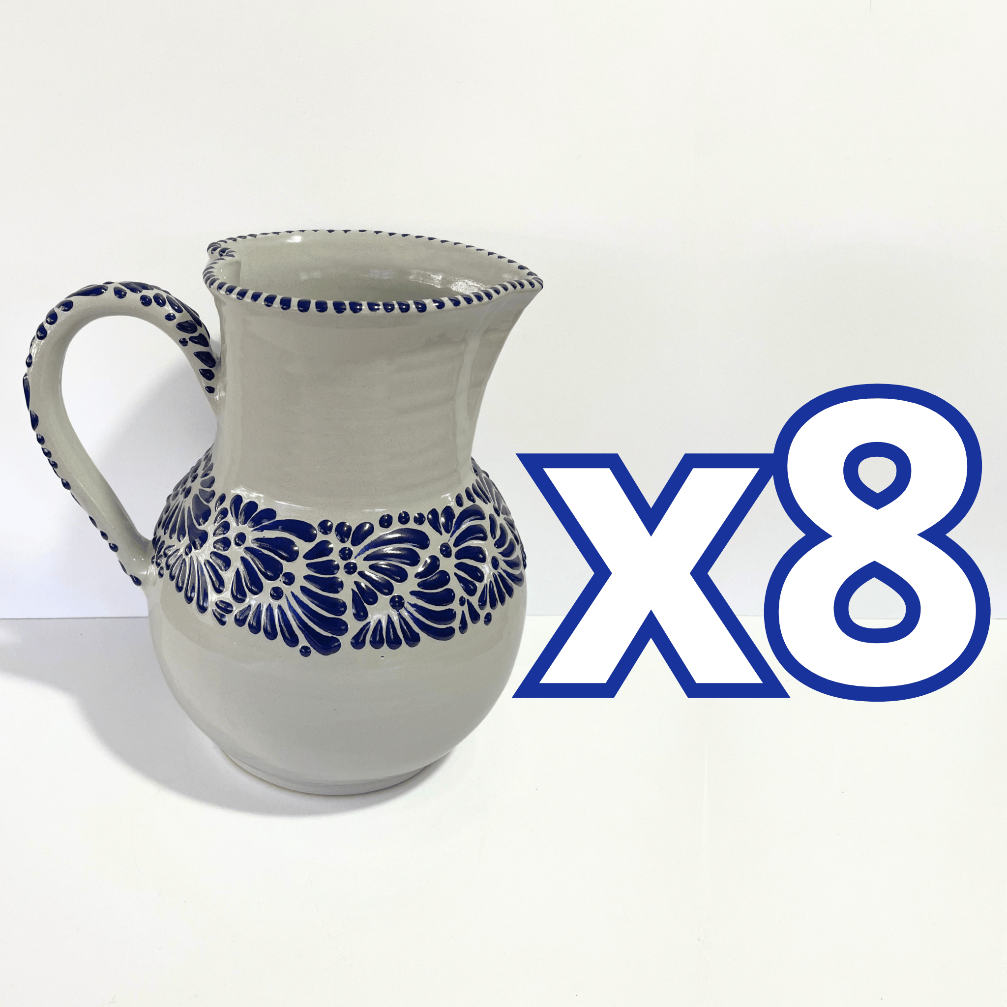 JARRA EN FORMA DE CORAZON FONDO TRADICIONAL MIK CENEFA AZUL COBALTO