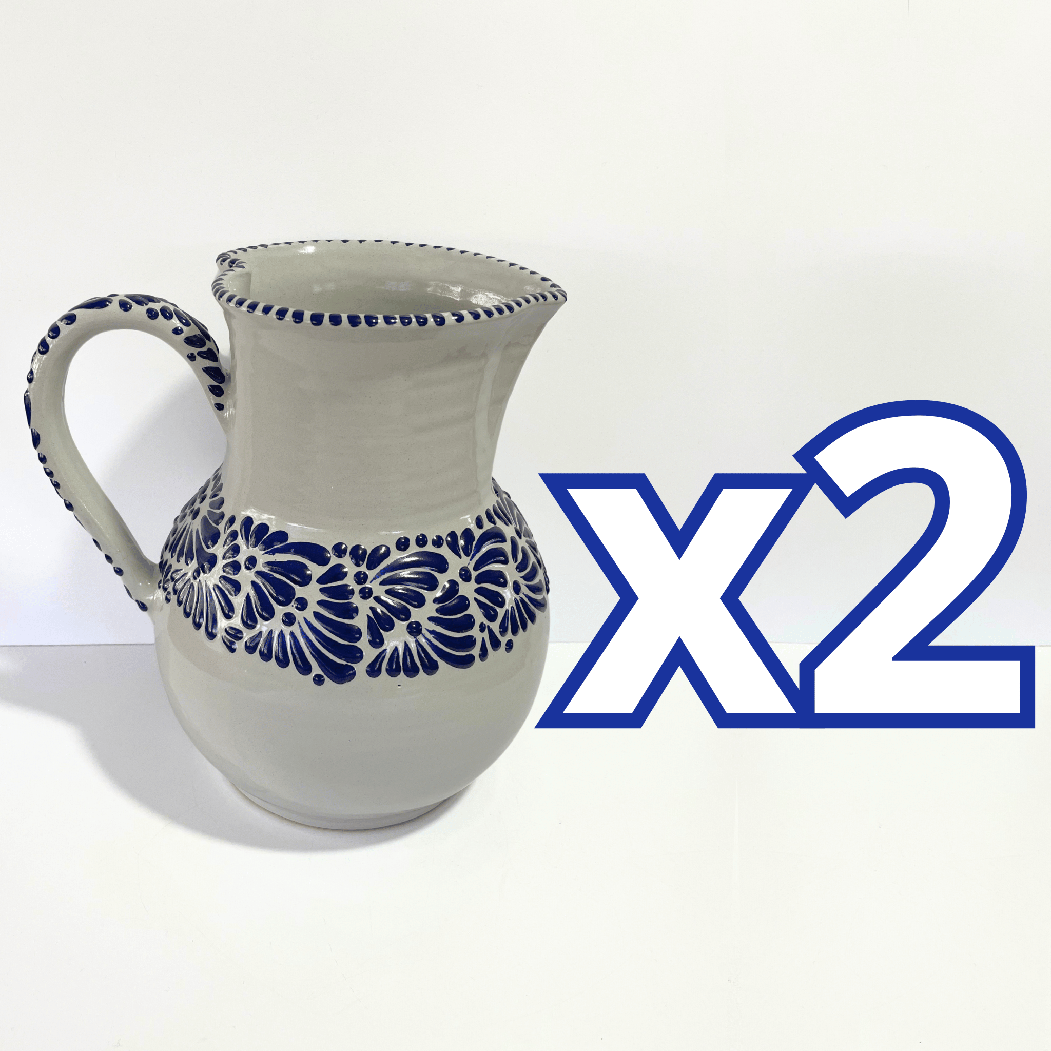 JARRA EN FORMA DE CORAZON FONDO TRADICIONAL MIK CENEFA AZUL COBALTO