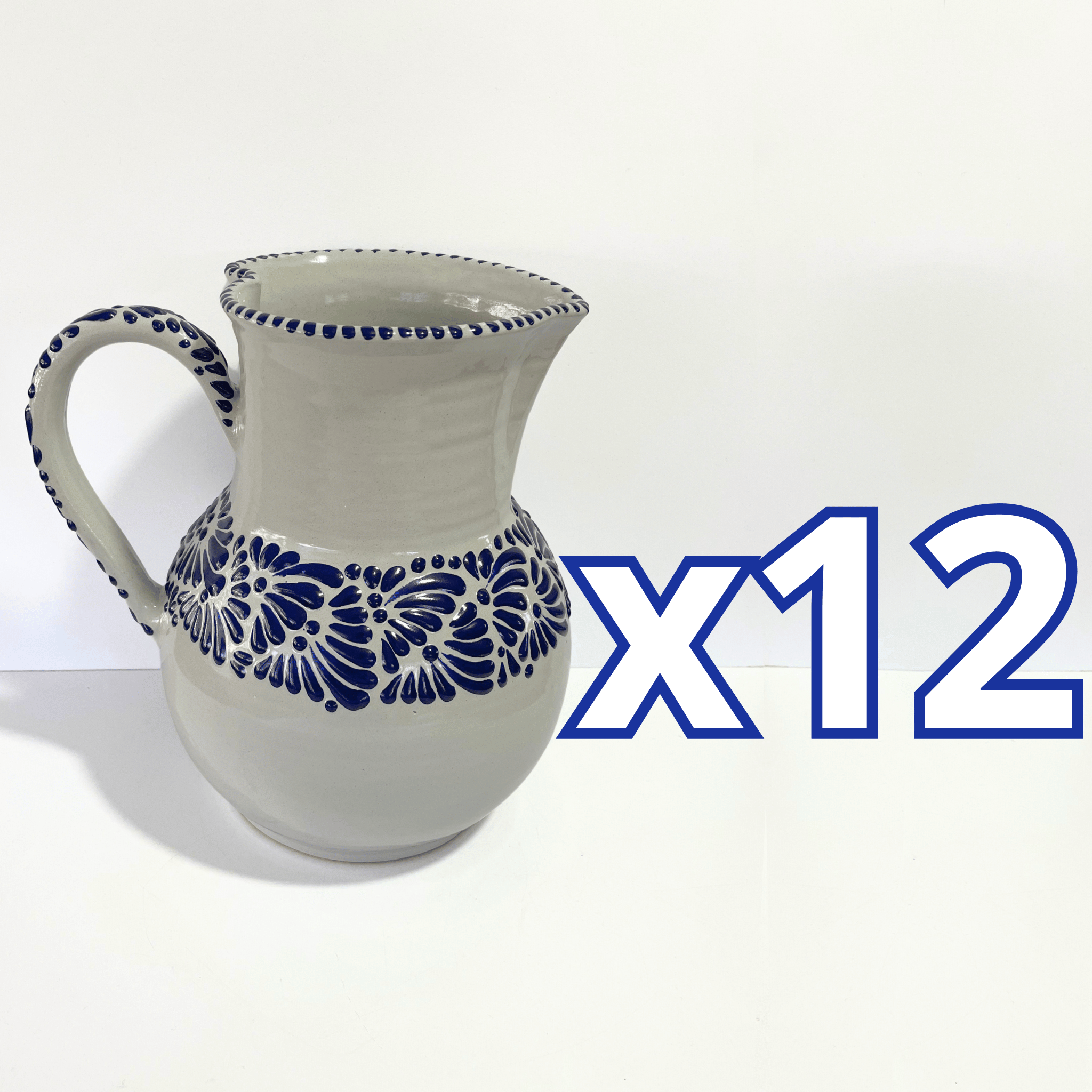 JARRA EN FORMA DE CORAZON FONDO TRADICIONAL MIK CENEFA AZUL COBALTO