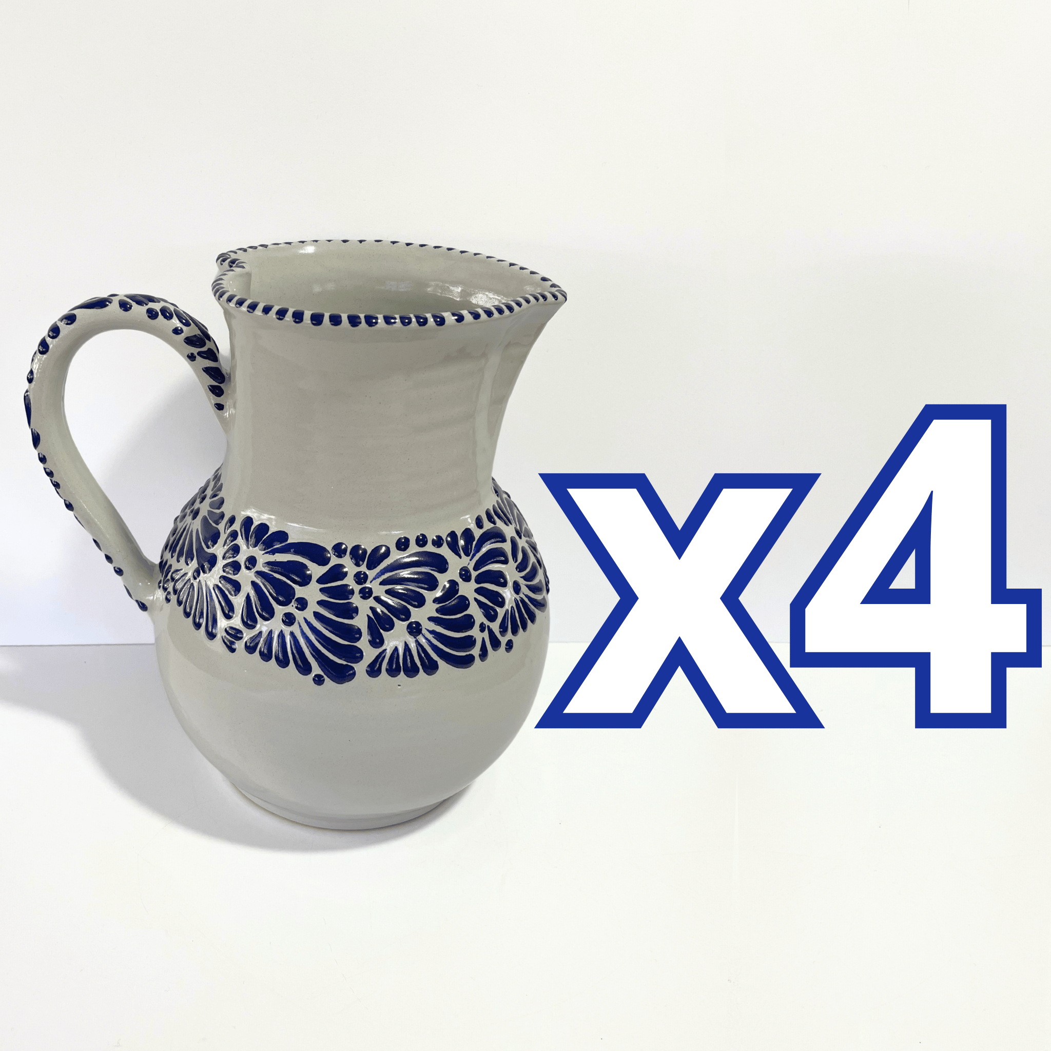 JARRA EN FORMA DE CORAZON FONDO TRADICIONAL MIK CENEFA AZUL COBALTO