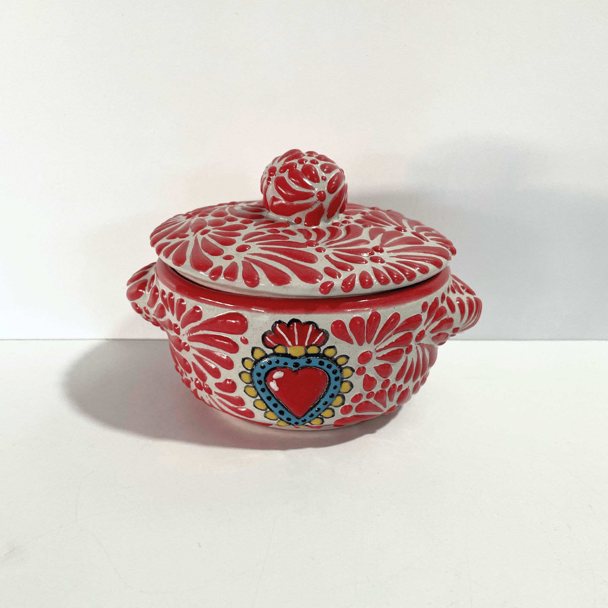 SALSERA CON TAPA FONDO TRADICIONAL MIK ROJO SAGRADO CORAZON
