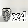 TAZA FORMA DE CRANEO FONDO NEGRO MIK BLANCO