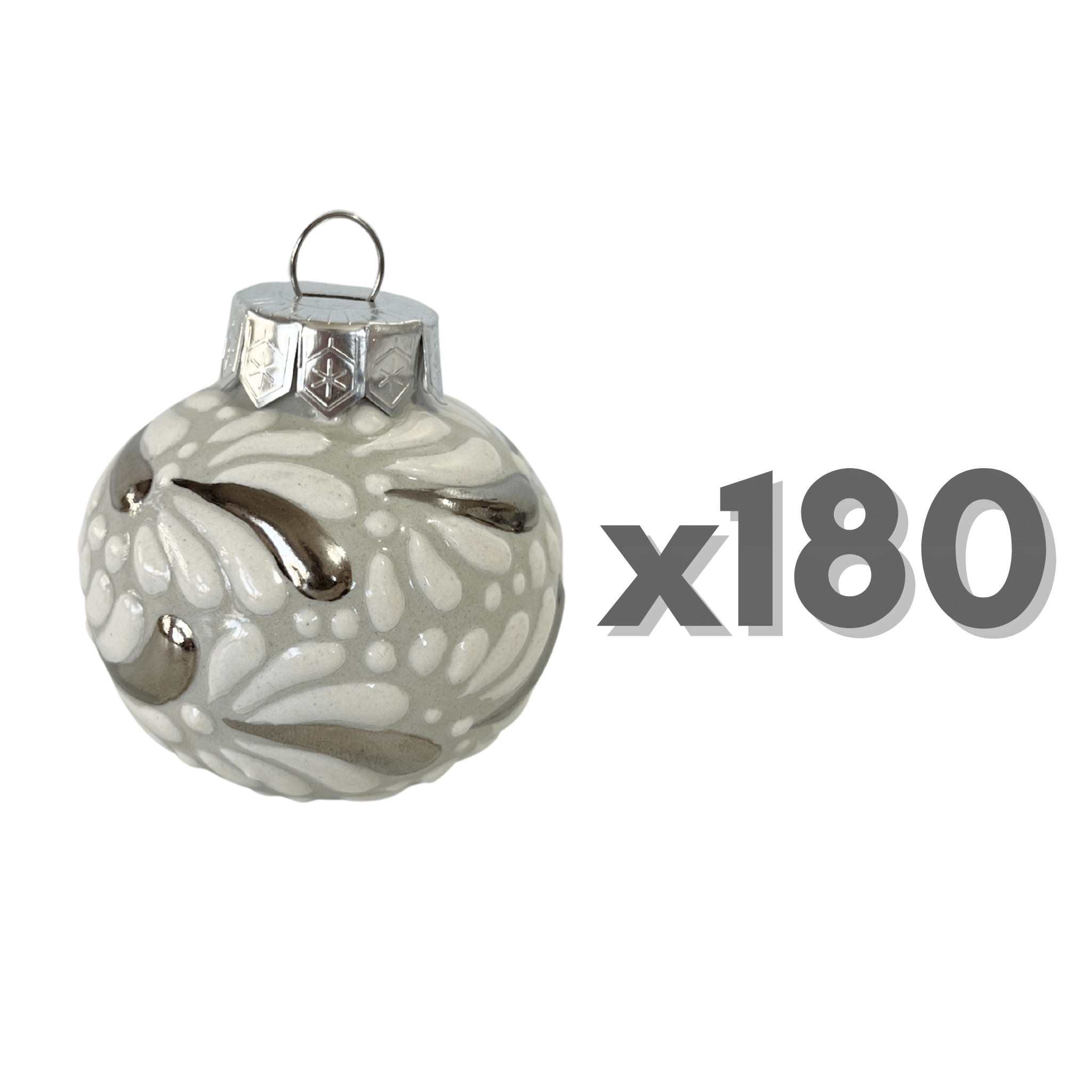 ESFERA NAVIDEÑA FONDO TRADICIONAL MIK BLANCO DESTELLOS DE PLATA