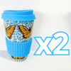 TERMO 15 CM SIN ASA FONDO TRADICIONAL MIK AZUL TURQUESA MARIPOSAS