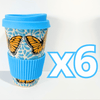 TERMO 15 CM SIN ASA FONDO TRADICIONAL MIK AZUL TURQUESA MARIPOSAS
