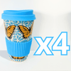 TERMO 15 CM SIN ASA FONDO TRADICIONAL MIK AZUL TURQUESA MARIPOSAS