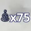 PAQUETE CAMPANA 8.5 CM NO PERSONALIZADO FONDO BLANCO MIK AZUL COBALTO
