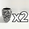 TAZA FORMA DE CRANEO FONDO NEGRO MIK BLANCO