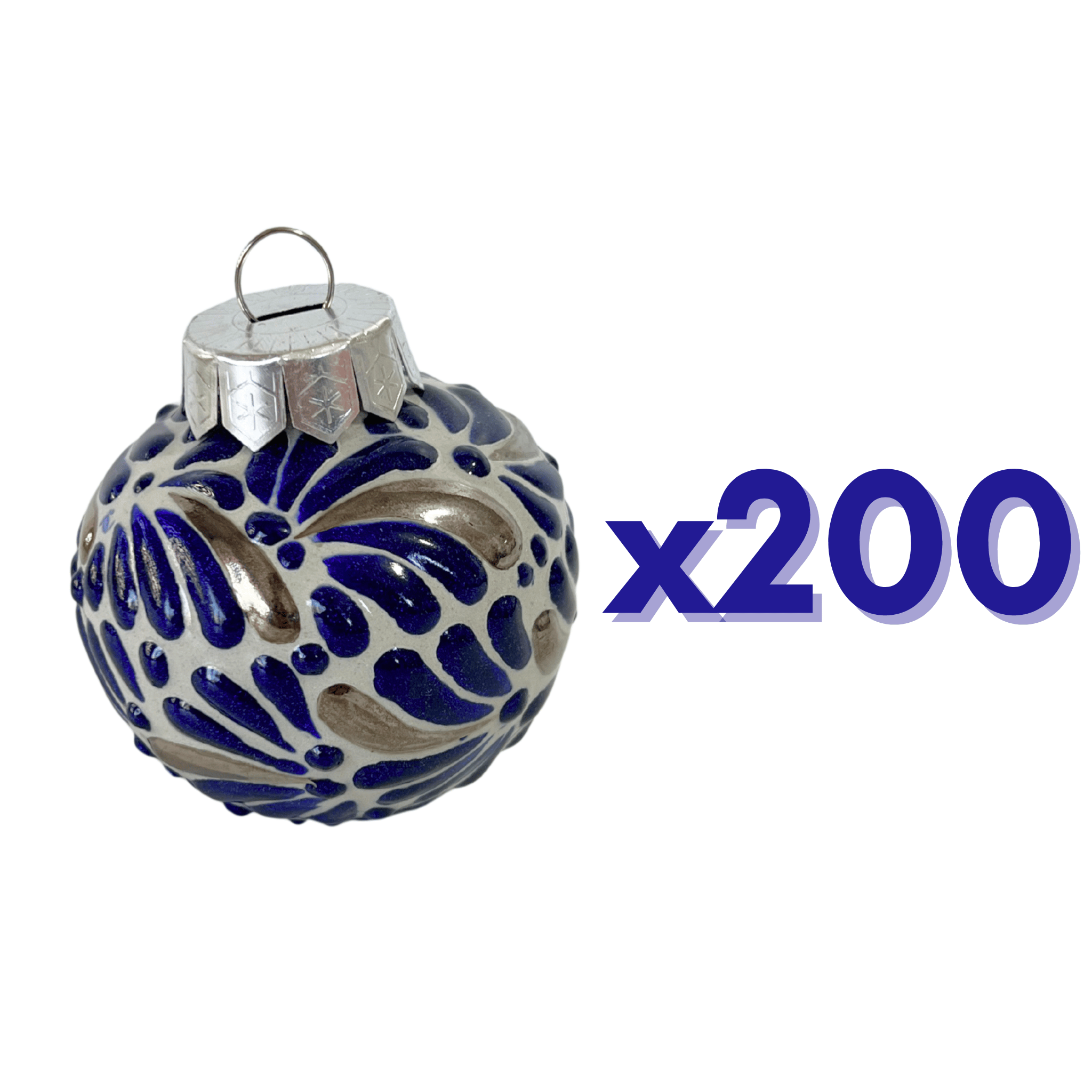 ESFERA NAVIDEÑA MIK AZUL COBALTO DESTELLOS DE PLATA