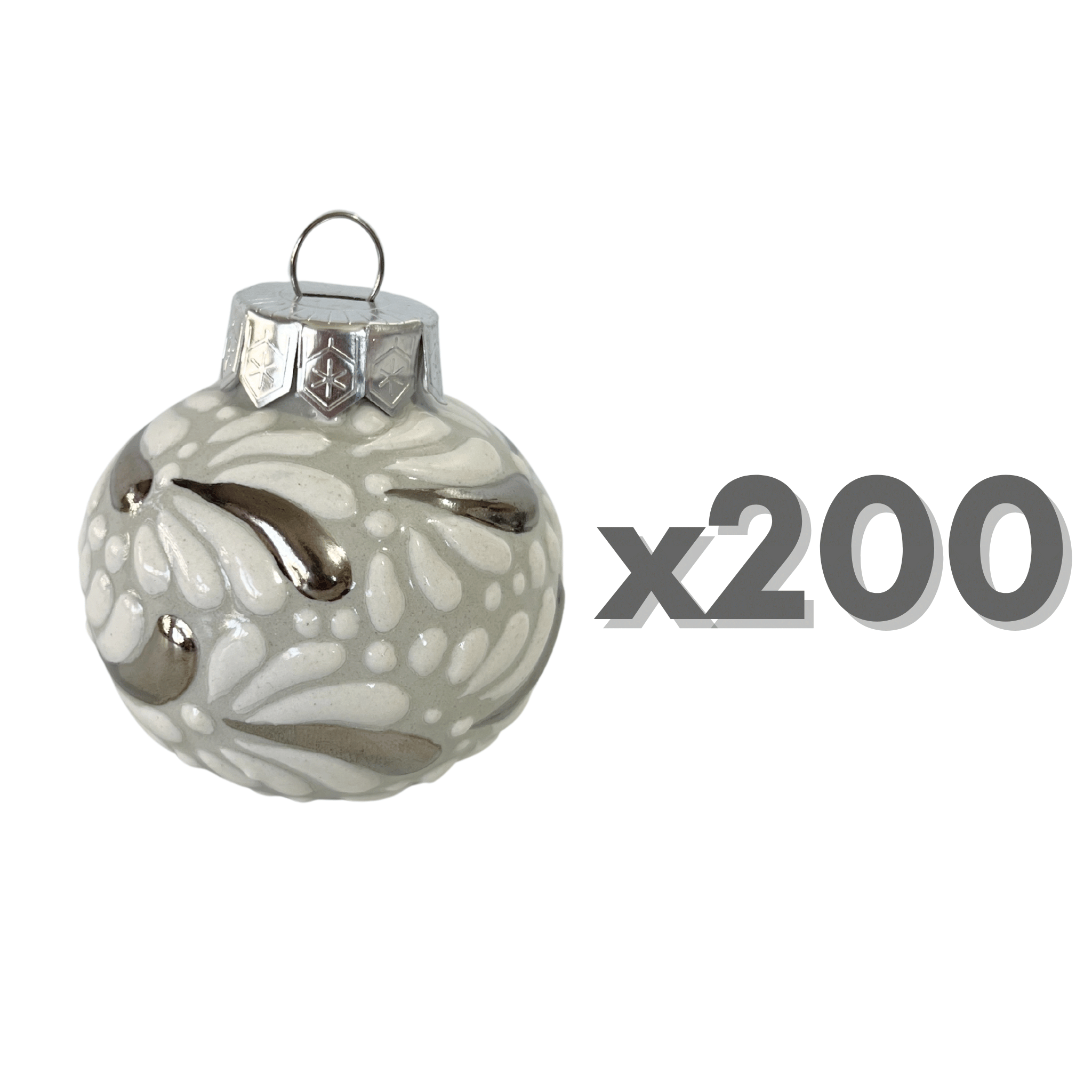 ESFERA NAVIDEÑA FONDO TRADICIONAL MIK BLANCO DESTELLOS DE PLATA