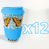 TERMO 15 CM SIN ASA FONDO TRADICIONAL MIK AZUL TURQUESA MARIPOSAS