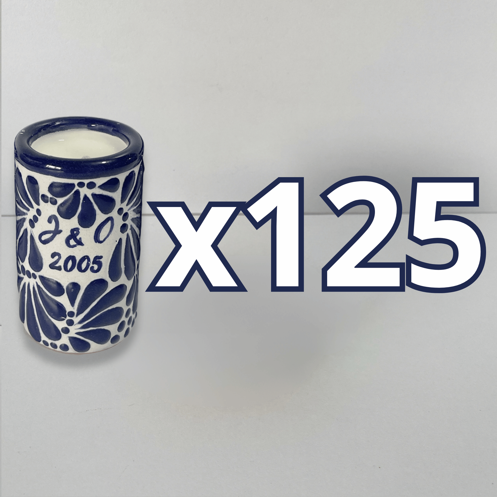 TEQUIVELA PERSONALIZADA FONDO TRADICIONAL MIK AZUL COBALTO INICIALES Y AÑO
