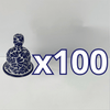 PAQUETE CAMPANA 8.5 CM NO PERSONALIZADO FONDO BLANCO MIK AZUL COBALTO