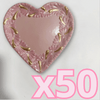 PLATO DE CORAZON 16 CM FONDO ROSA MIK CENEFA ROSA DESTELLOS DE ORO