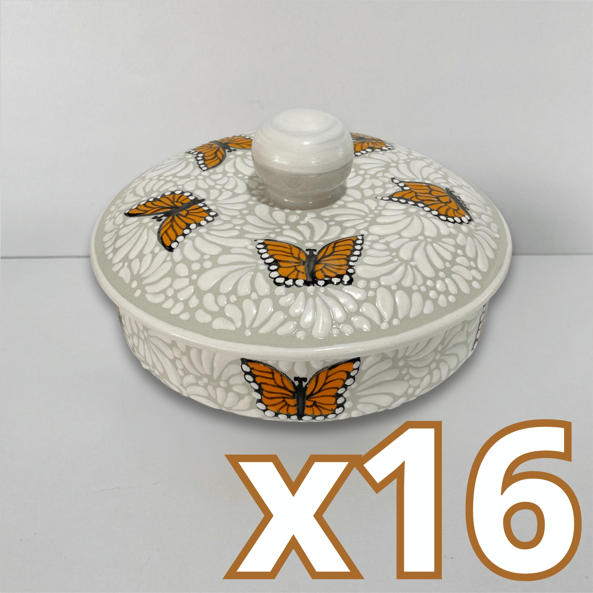 TORTILLERO FONDO TRADICIONAL MIK BLANCO MARIPOSAS