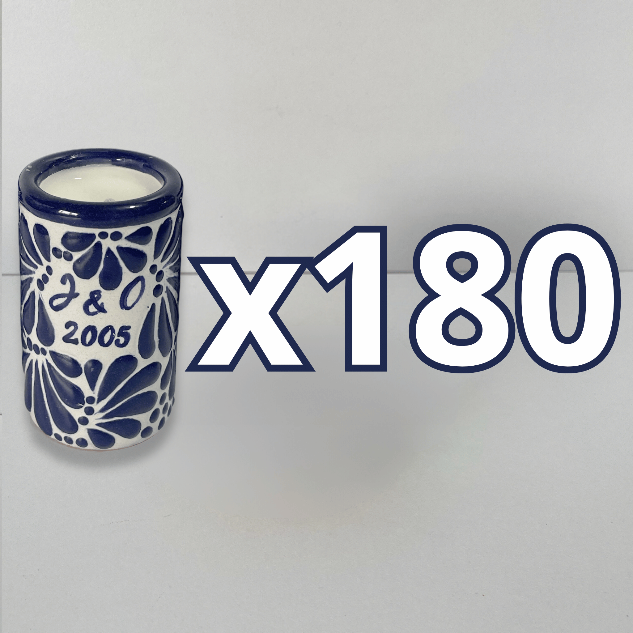 TEQUIVELA PERSONALIZADA FONDO TRADICIONAL MIK AZUL COBALTO INICIALES Y AÑO
