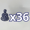 PAQUETE CAMPANA 8.5 CM NO PERSONALIZADO FONDO BLANCO MIK AZUL COBALTO