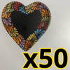 PLATO DE CORAZON 16 CM FONDO NEGRO MULTICOLORES MIK