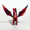 ALEBRIJE DE MADERA PERRO ROJO FLORES MULTICOLOR