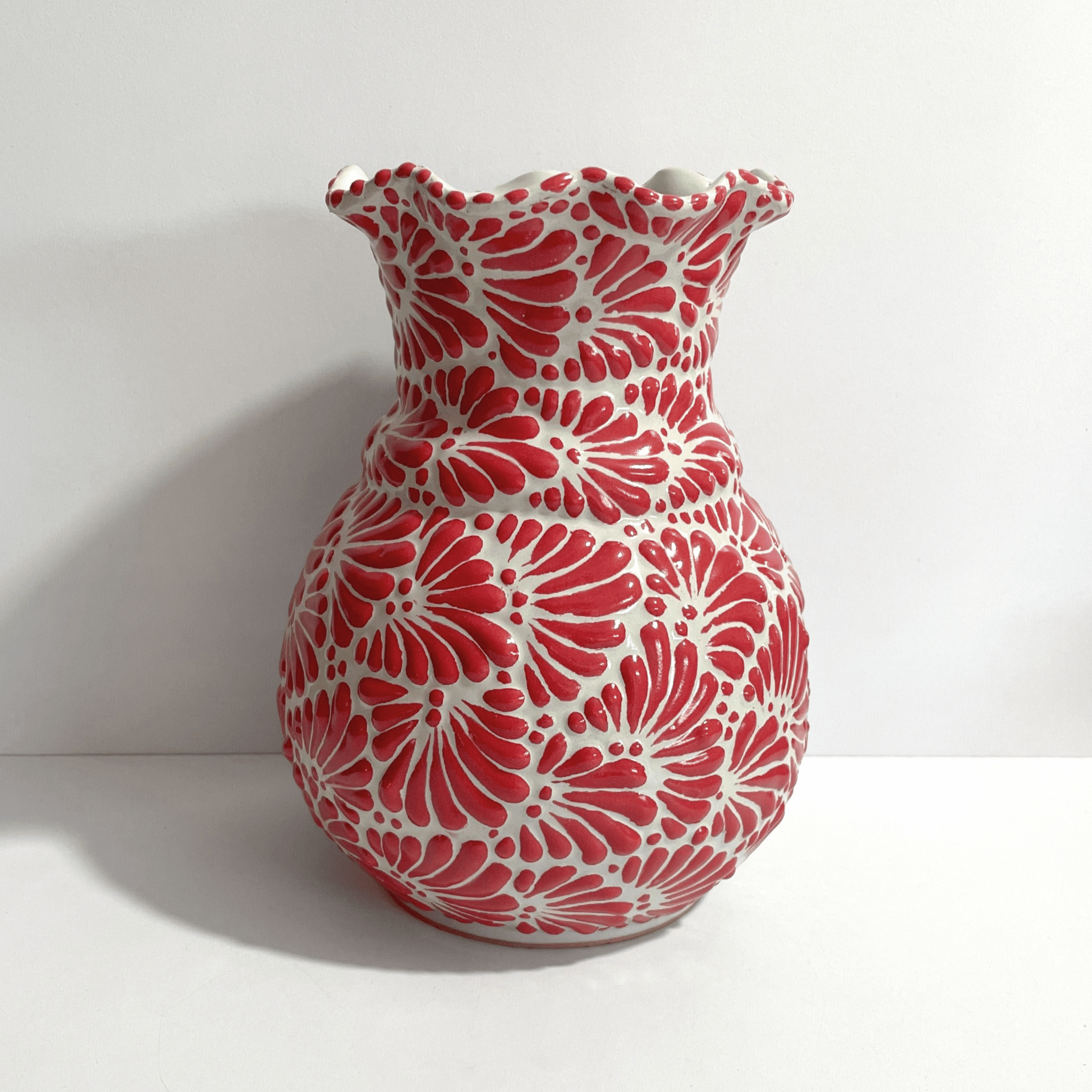 FLORERO ONDAS 20 CM FONDO TRADICIONAL MIK ROJO