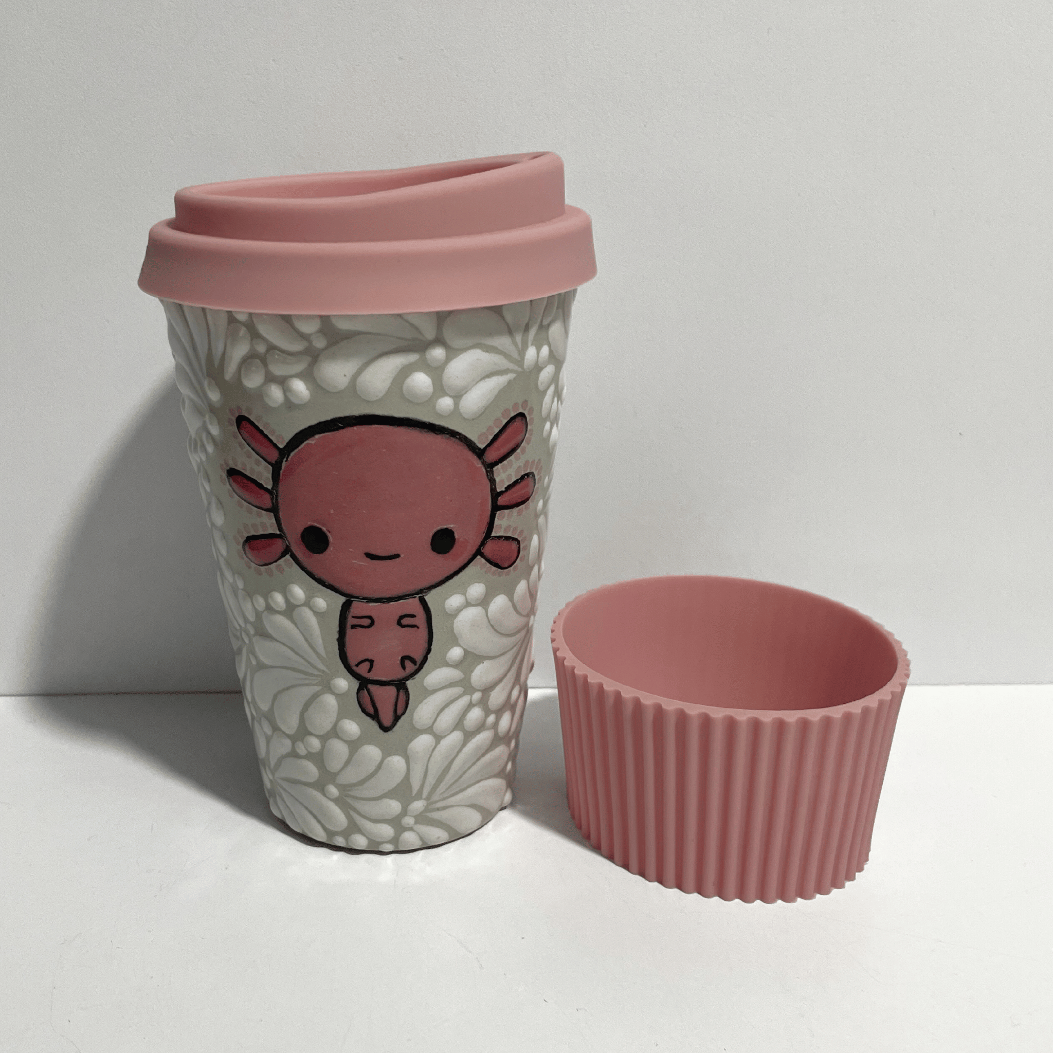 TERMO 15 CM SIN ASA FONDO TRADICIONAL MIK BLANCO TAPA ROSA AJOLOTE