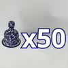 PAQUETE CAMPANA 8.5 CM NO PERSONALIZADO FONDO BLANCO MIK AZUL COBALTO