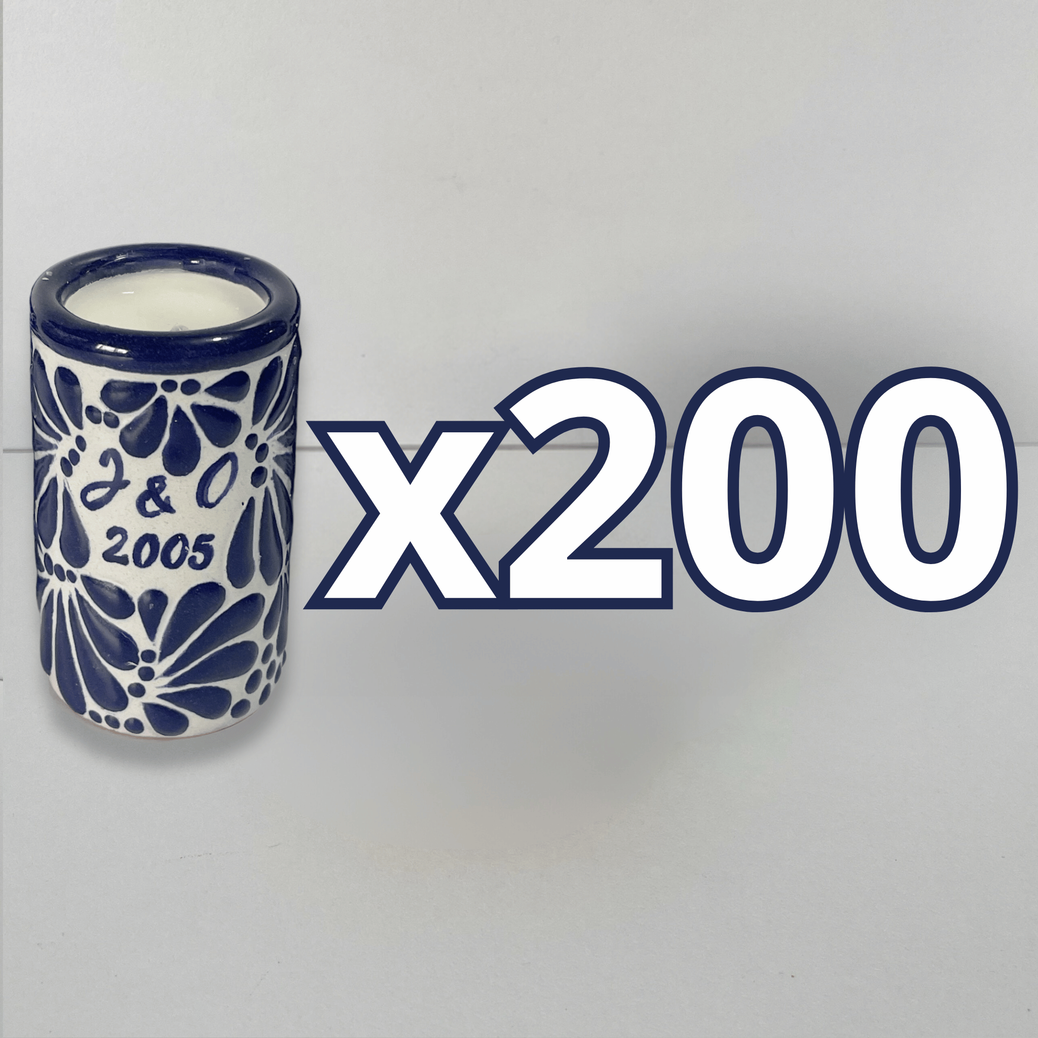 TEQUIVELA PERSONALIZADA FONDO TRADICIONAL MIK AZUL COBALTO INICIALES Y AÑO