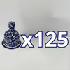 PAQUETE CAMPANA 8.5 CM NO PERSONALIZADO FONDO BLANCO MIK AZUL COBALTO