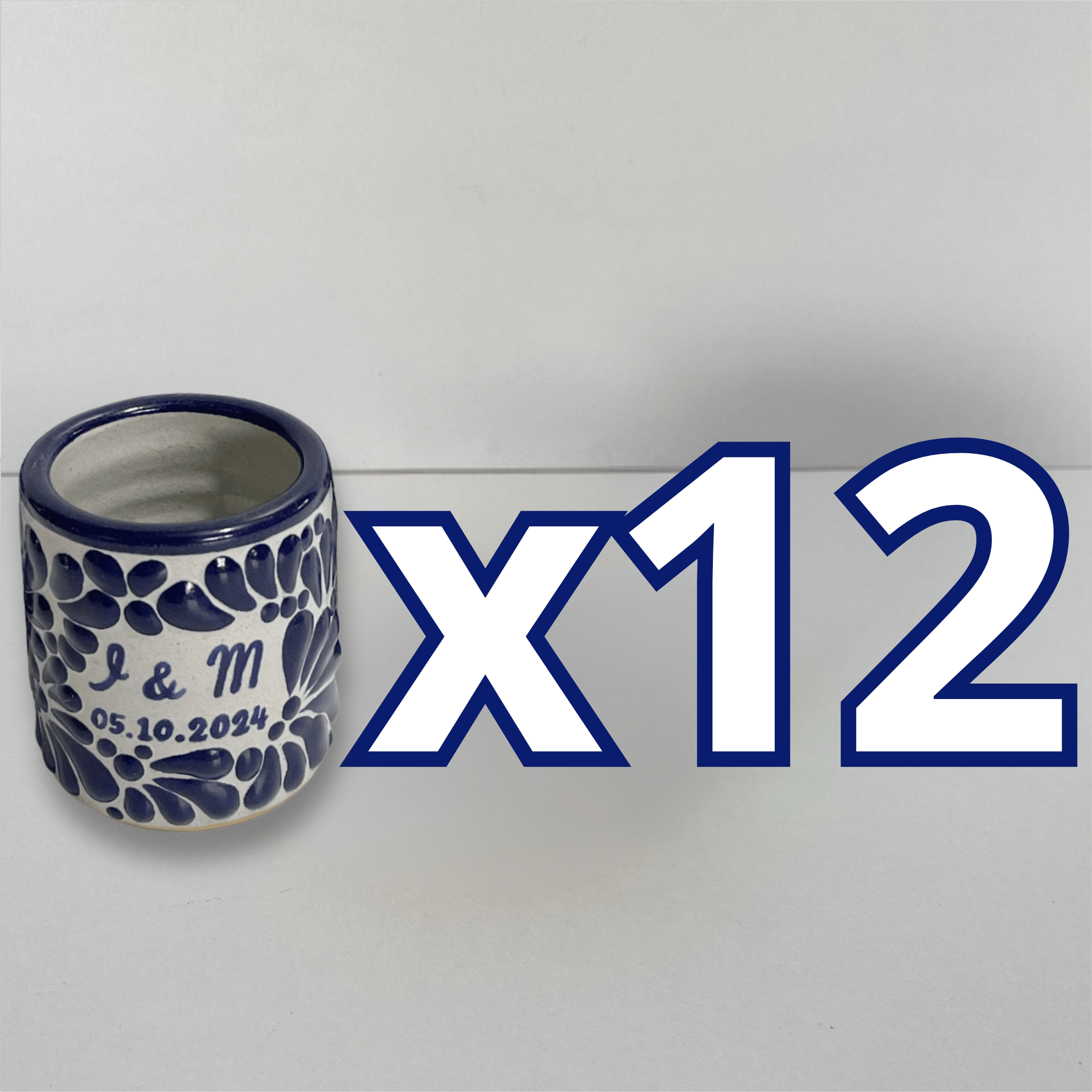 PAQUETE MEZCALERO FONDO TRADICONAL MIK AZUL COBALTO INICIALES Y FECHA