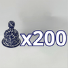 PAQUETE CAMPANA 8.5 CM NO PERSONALIZADO FONDO BLANCO MIK AZUL COBALTO