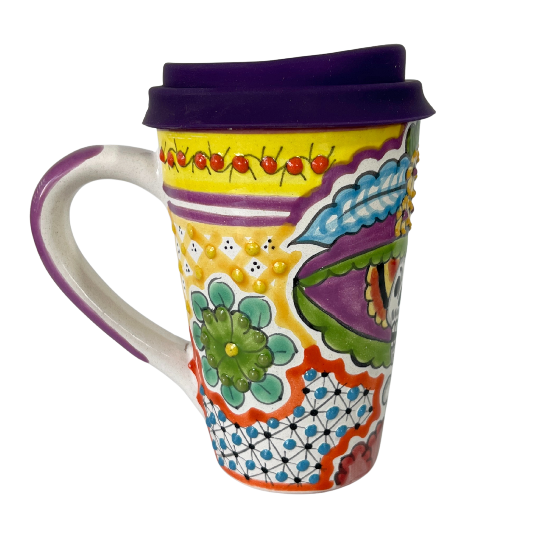 TERMO CON ASA 15 CM CALAVERA CATRINA MULTICOLOR